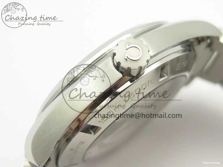 0310 Stylish Aqua Terra 150M GMT SS VSF 1:1 Best Edition Black Textured Dial on SS Bracelet A8605 Super Clone 8055